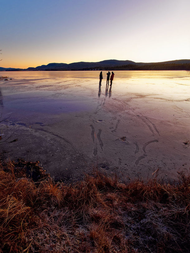 Séjour d'automne en Laponie Suédoise, dédié à la photographie. Découverte de l'univers des chiens de traineau et des prémices de l'hiver, levé et coucher de soleil sur les lacs gelés